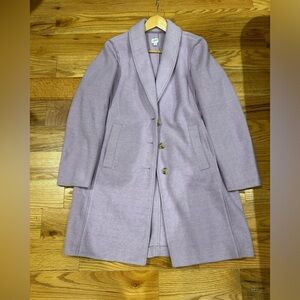 J. Crew Purple Pea Coat with Notched Lapel and Tailored Silhouette
